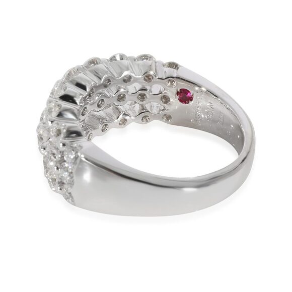 Roberto Coin 3 Row Diamond Ring in 18K White Gold 1.5 CTW - Picture 2 of 5